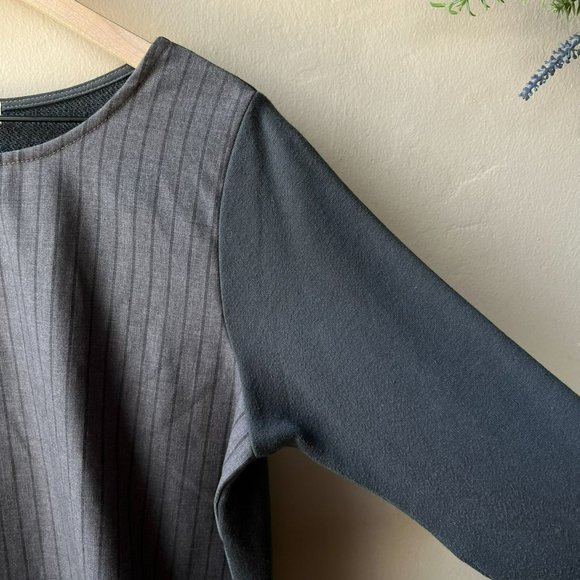 Beams Heart Gray Color Block Striped Long Sleeve Tunic with Pockets - Picture 4 of 10